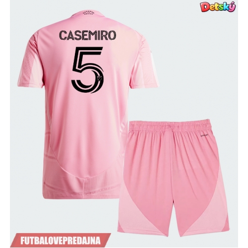 Lacne Dětský Futbalové dres Inter Miami Casemiro #5 2026-27 Krátky Rukáv - Domáci (+ trenírky)